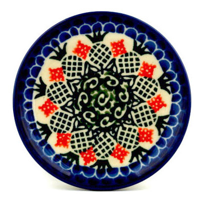 Polish Pottery Mini Plate, Coaster plate Caribana UNIKAT