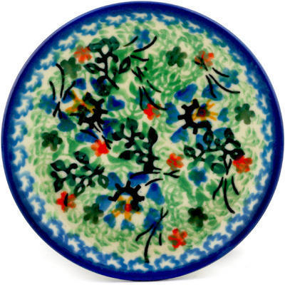 Polish Pottery Mini Plate, Coaster plate Chintz Garden UNIKAT