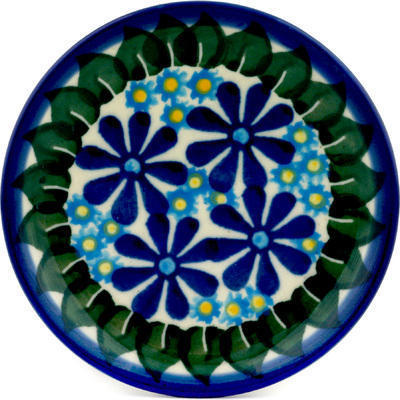 Polish Pottery Mini Plate, Coaster plate Deep Blue Astrid UNIKAT
