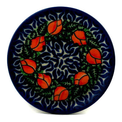 Polish Pottery Mini Plate, Coaster plate Flamenco UNIKAT