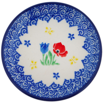 Polish Pottery Mini Plate, Coaster plate Front Yard Blooms