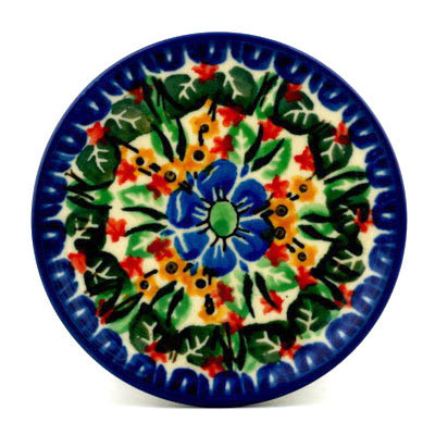 Polish Pottery Mini Plate, Coaster plate Garden Of Love UNIKAT