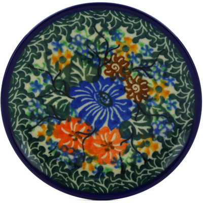 Polish Pottery Mini Plate, Coaster plate Garden Path UNIKAT