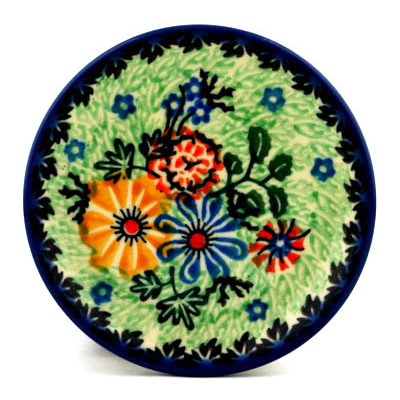 Polish Pottery Mini Plate, Coaster plate Golden Pasture UNIKAT