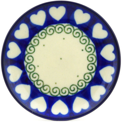 Polish Pottery Mini Plate, Coaster plate Light Hearted