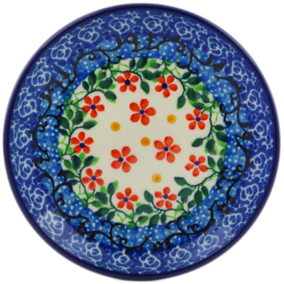 Polish Pottery Mini Plate, Coaster plate Little Flowers