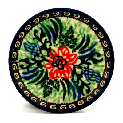 Polish Pottery Mini Plate, Coaster plate Lupine Garden UNIKAT