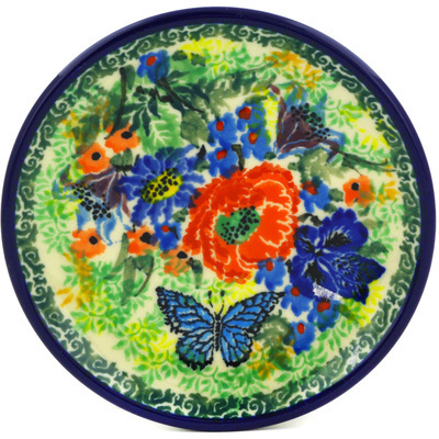 Polish Pottery Mini Plate, Coaster plate Monarch Bouquet UNIKAT