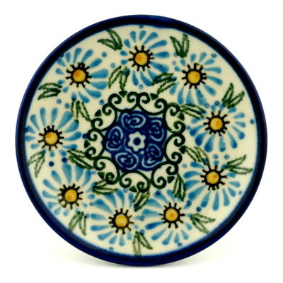 Polish Pottery Mini Plate, Coaster plate Morning Daisy