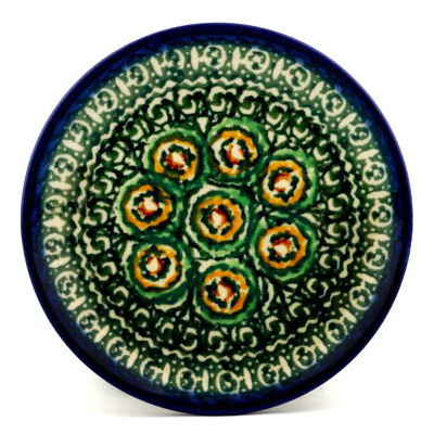 Polish Pottery Mini Plate, Coaster plate Persian Bloom UNIKAT