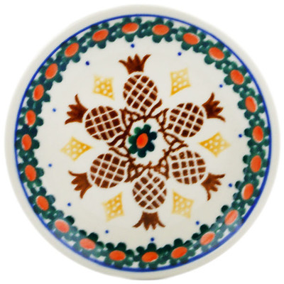 Polish Pottery Mini Plate, Coaster plate Pineapple Paradise