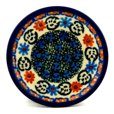 Polish Pottery Mini Plate, Coaster plate Polish Vines UNIKAT