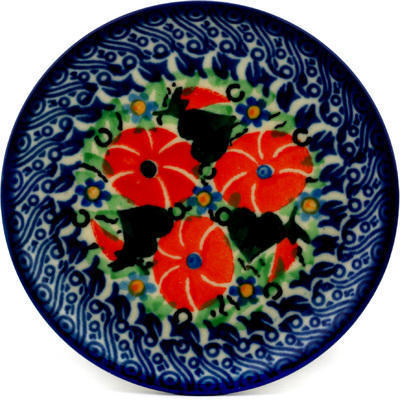 Polish Pottery Mini Plate, Coaster plate Ring Of Periwinkle UNIKAT