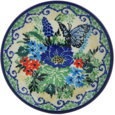 Polish Pottery Mini Plate, Coaster plate Royal Blue Monarch UNIKAT