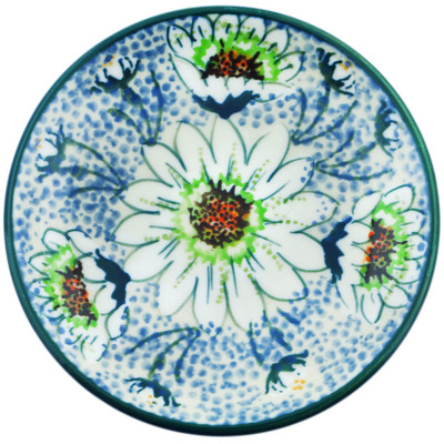 Polish Pottery Mini Plate, Coaster plate Sea Of Daisies UNIKAT