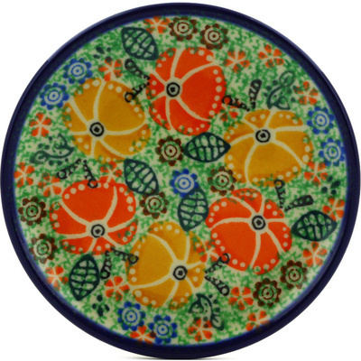 Polish Pottery Mini Plate, Coaster plate Seaside Petunia UNIKAT