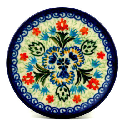 Polish Pottery Mini Plate, Coaster plate Shaded Splendor UNIKAT