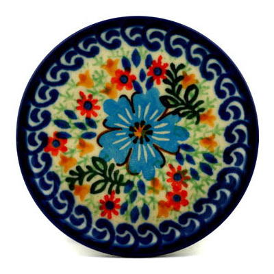 Polish Pottery Mini Plate, Coaster plate Spring Essence UNIKAT