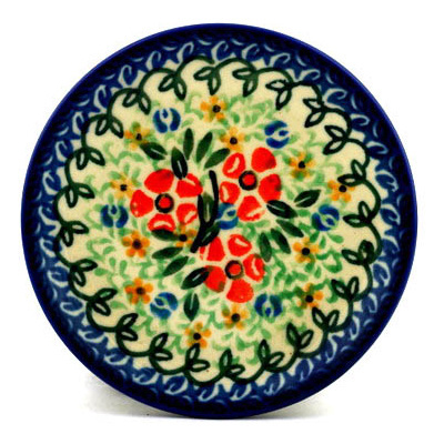 Polish Pottery Mini Plate, Coaster plate Spring Halo UNIKAT