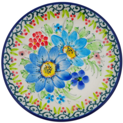 Polish Pottery Mini Plate, Coaster plate Springtime Flowers Bouquet UNIKAT
