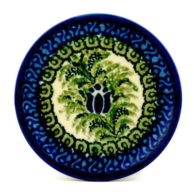 Polish Pottery Mini Plate, Coaster plate Tulip Delight UNIKAT