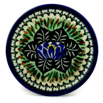 Polish Pottery Mini Plate, Coaster plate Water Lillies UNIKAT