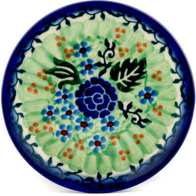 Polish Pottery Mini Plate, Coaster plate Wild Rose Lattice UNIKAT