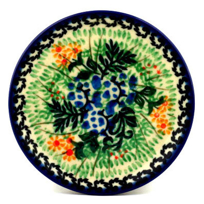 Polish Pottery Mini Plate, Coaster plate Wildflower Wind UNIKAT