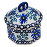 Polish Pottery Mini Pretzel Jar 3&quot; Blue Chicory