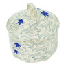 Polish Pottery Mini Pretzel Jar 3&quot; Blue Maple River