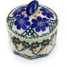 Polish Pottery Mini Pretzel Jar 3&quot; Primrose Trellis