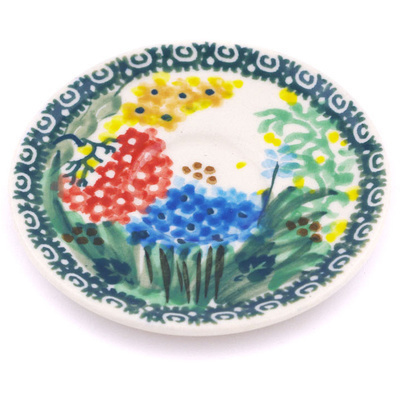 Polish Pottery Mini Saucer 3&quot; Garden Delight UNIKAT