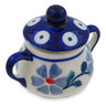 Polish Pottery Mini Sugar Bowl 0&quot; Peacock Forget-me-not