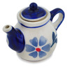 Polish Pottery Mini Tea Pot 0&quot; Peacock Forget-me-not