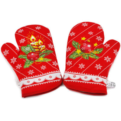 Textile Mittens for Oven Christmas Cheer