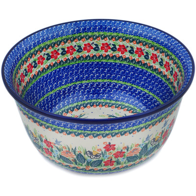 Polish Pottery Mixing Bowl 12-inch (8 quarts) Dove Escape UNIKAT