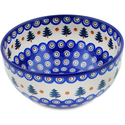 Polish Pottery Mixing bowl, serving bowl Autumn Evergreen