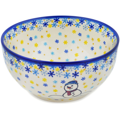 Polish Pottery Mixing bowl, serving bowl Delightful Snowfall
