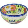 Polish Pottery Mixing bowl, serving bowl Maroon Blossoms UNIKAT