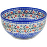 Polish Pottery Mixing bowl, serving bowl Neon Wreath