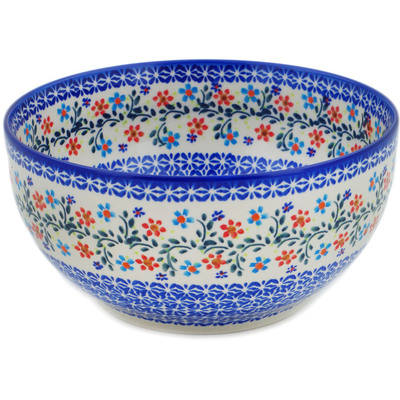 Polish Pottery Mixing bowl, serving bowl Neon Wreath