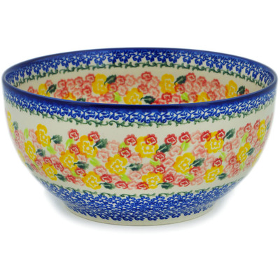 Polish Pottery Mixing bowl, serving bowl Starburst Blooms