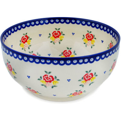 Polish Pottery Mixing bowl, serving bowl Sunny Side Blooms