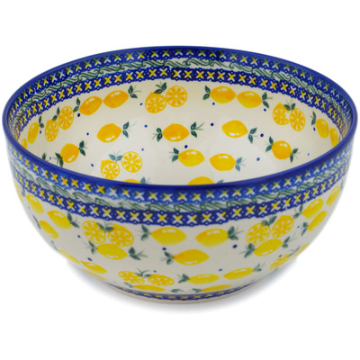 Polish Pottery Mixing bowl, serving bowl When Life Gives You Lemons