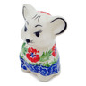 Polish Pottery Mouse Figurine 3&quot; Midsummer Bloom