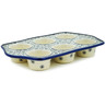 Polish Pottery Muffin Pan 14&quot; Blooming Night