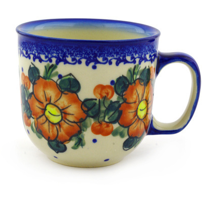Polish Pottery Mug 10 oz Autumn Pansies