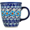 Polish Pottery Mug 10 oz Blue Chain UNIKAT