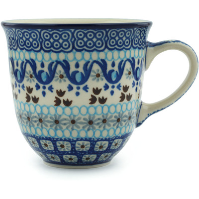Polish Pottery Mug 10 oz Blue Ice