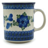 Polish Pottery Mug 10 oz Blue Poppies